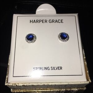 Harper Grace Sterling Silver Blue Earrings